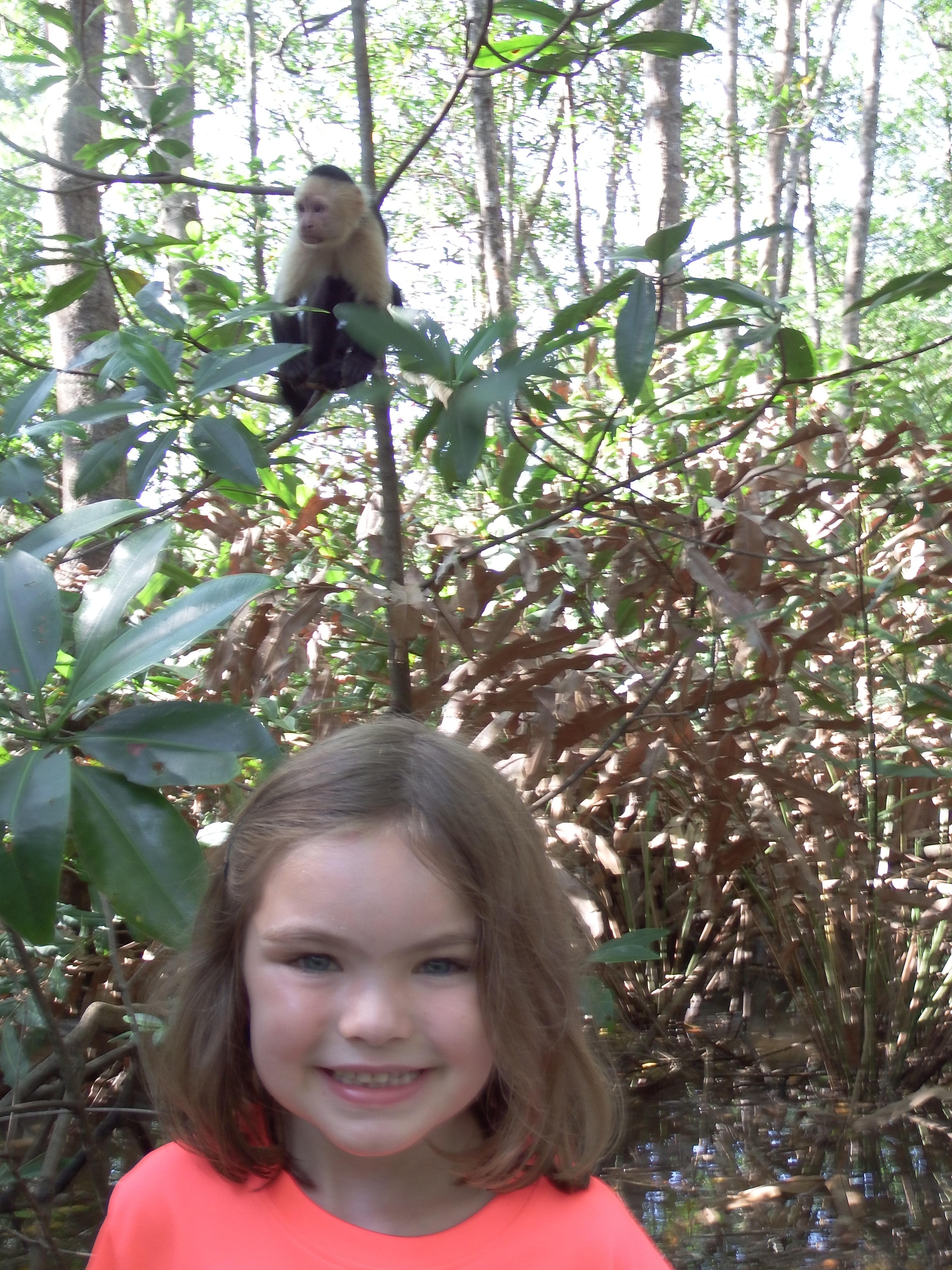 Liadan (and monkey) during mangrove tour.