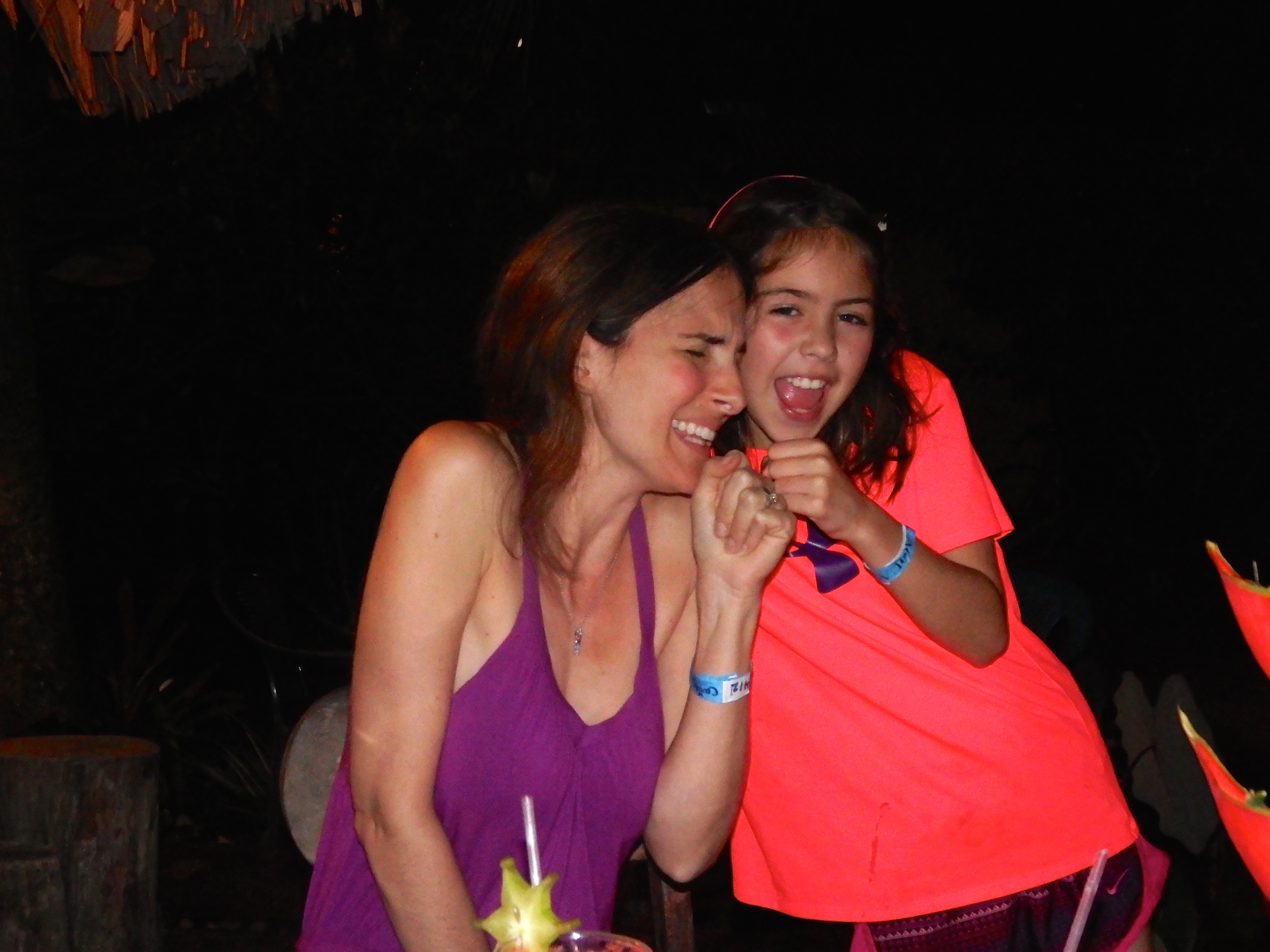 One night we ate under the stars (and spiders) while some 65 year old American woman BELTED OUT (she was awesome) blue tunes.  Audrey and Ella sang along at one point.  : )