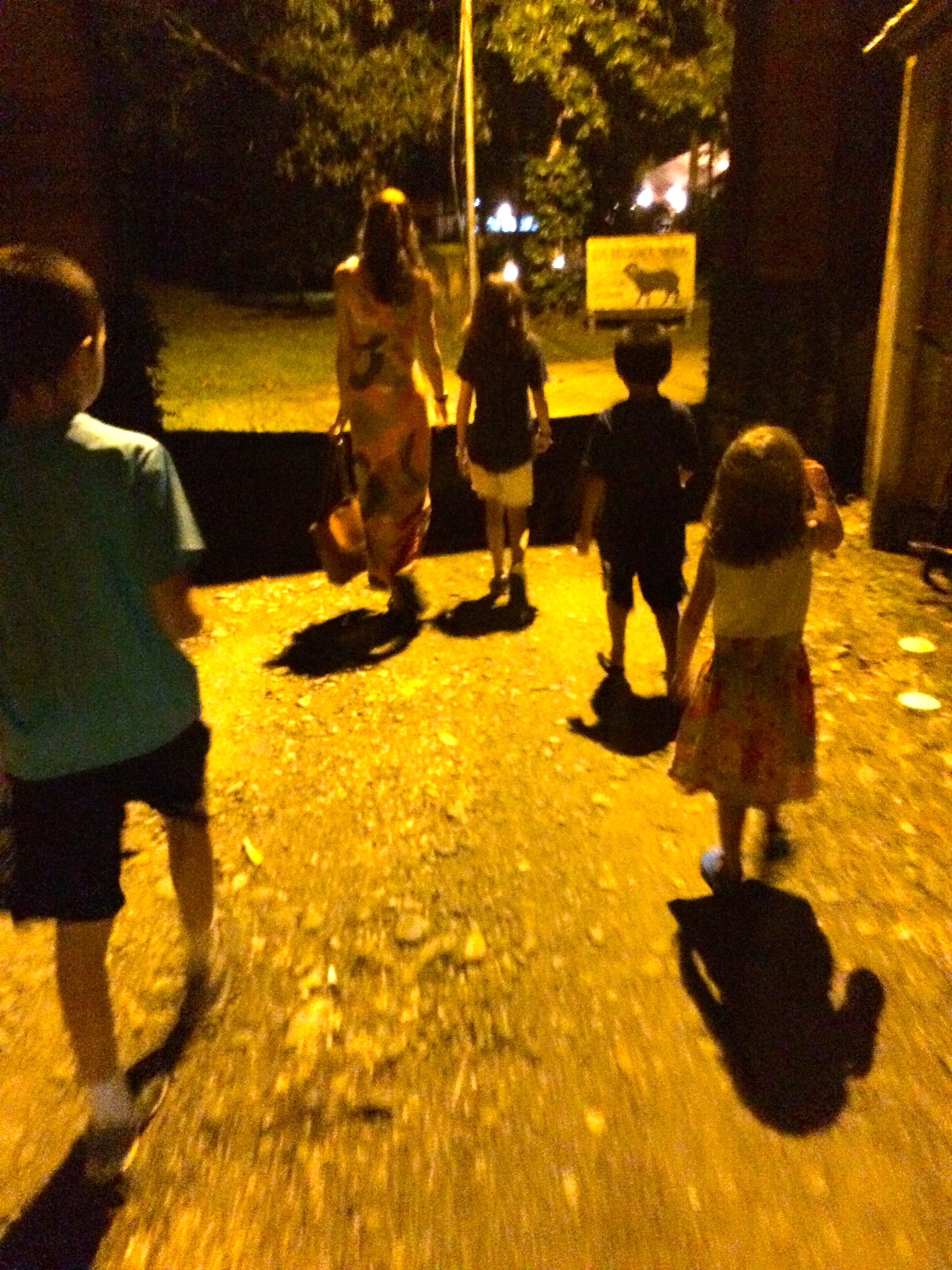 There was something cool about walking down a dirt road in the dark to find a restaurant one night.  It was an awesome place, btw.  Best one we went to all week...just an odd location!