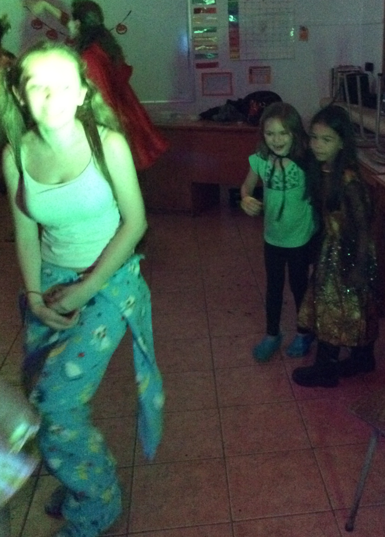 Liadan and Jimena crash the junior-high dance room