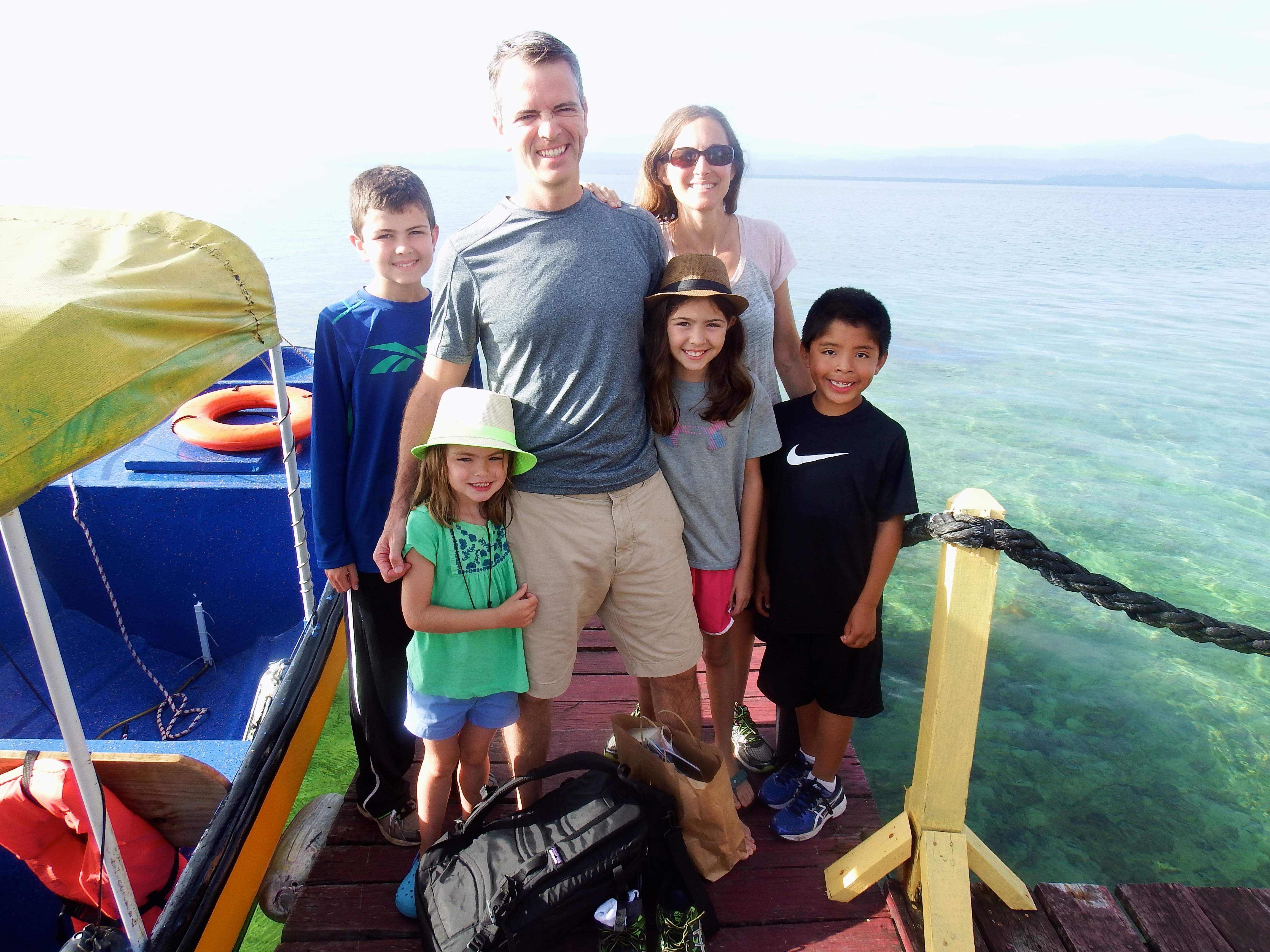 Family picture on the dock before we left.  : (