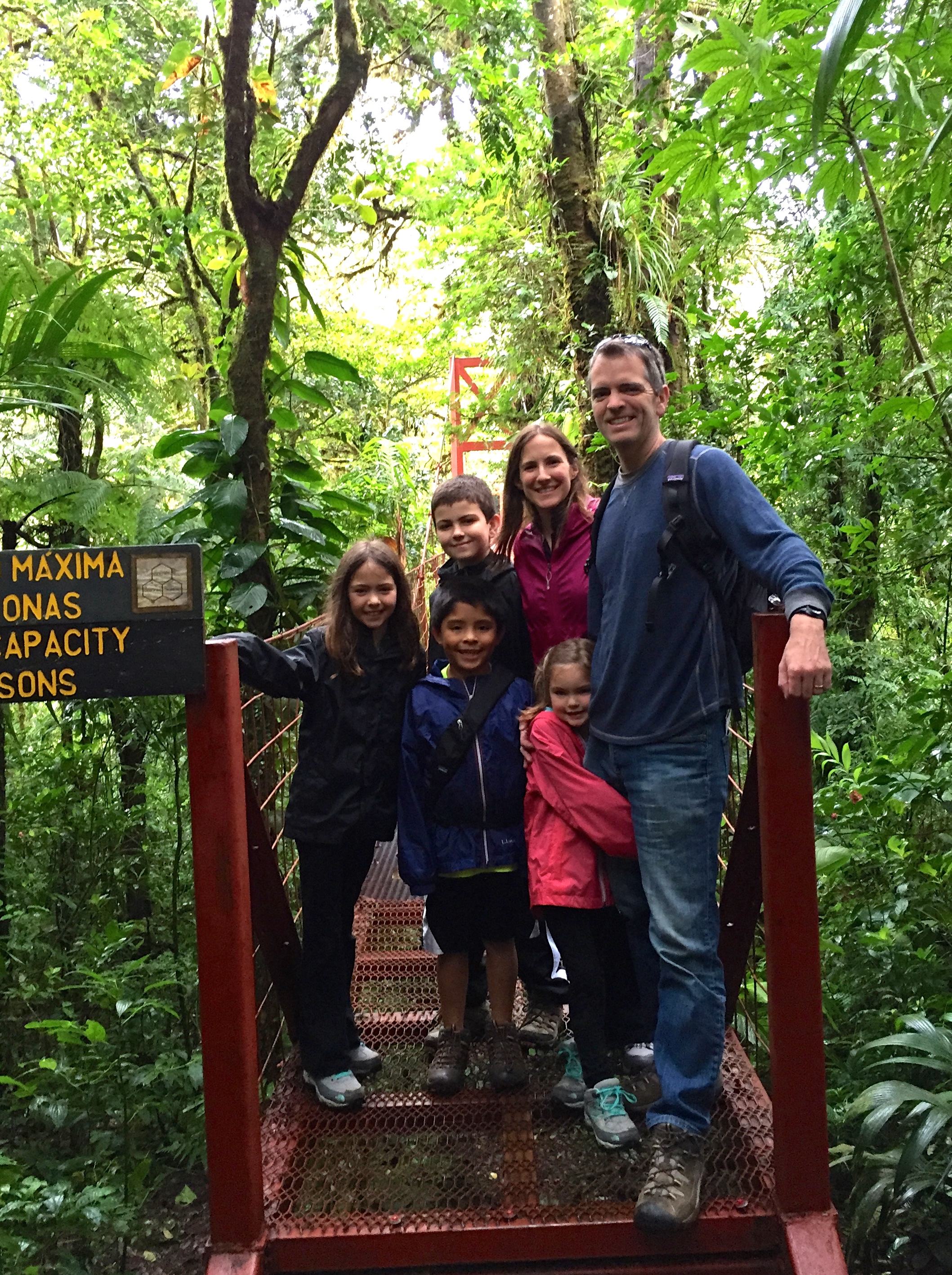 Family picture at the hanging bridge.