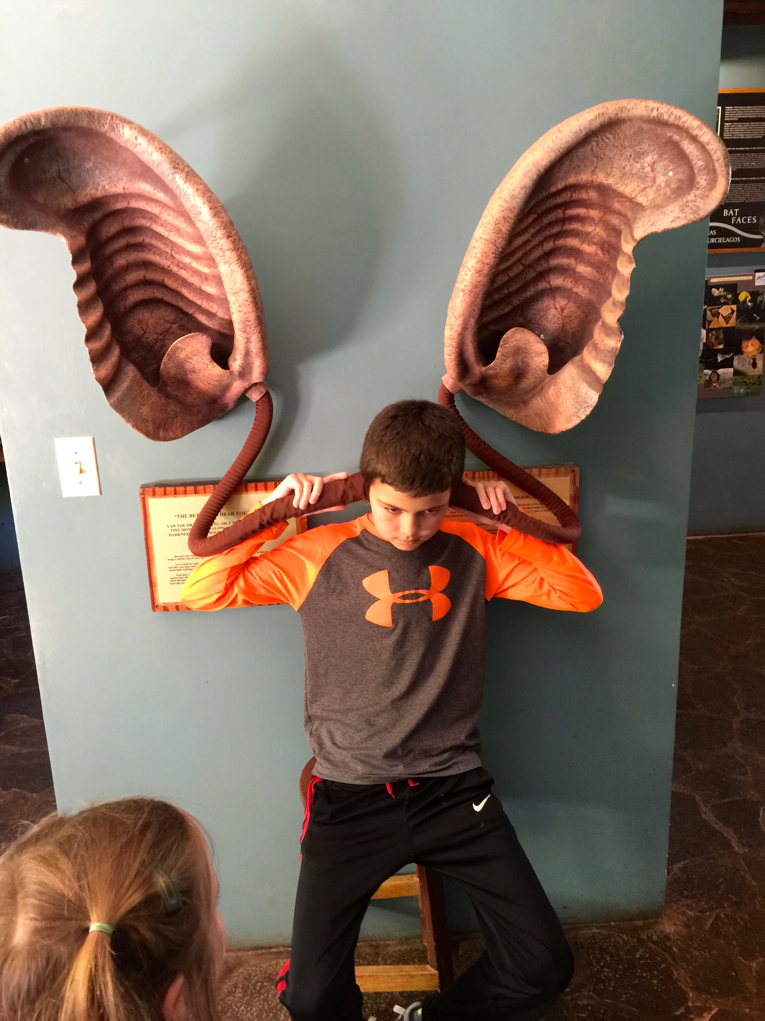 Jack seeing what it would be like to have super-bat-hearing!