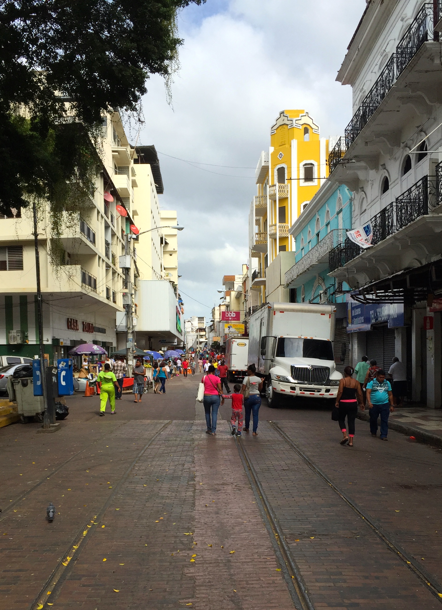 Leaving the tourist areas to go into town.