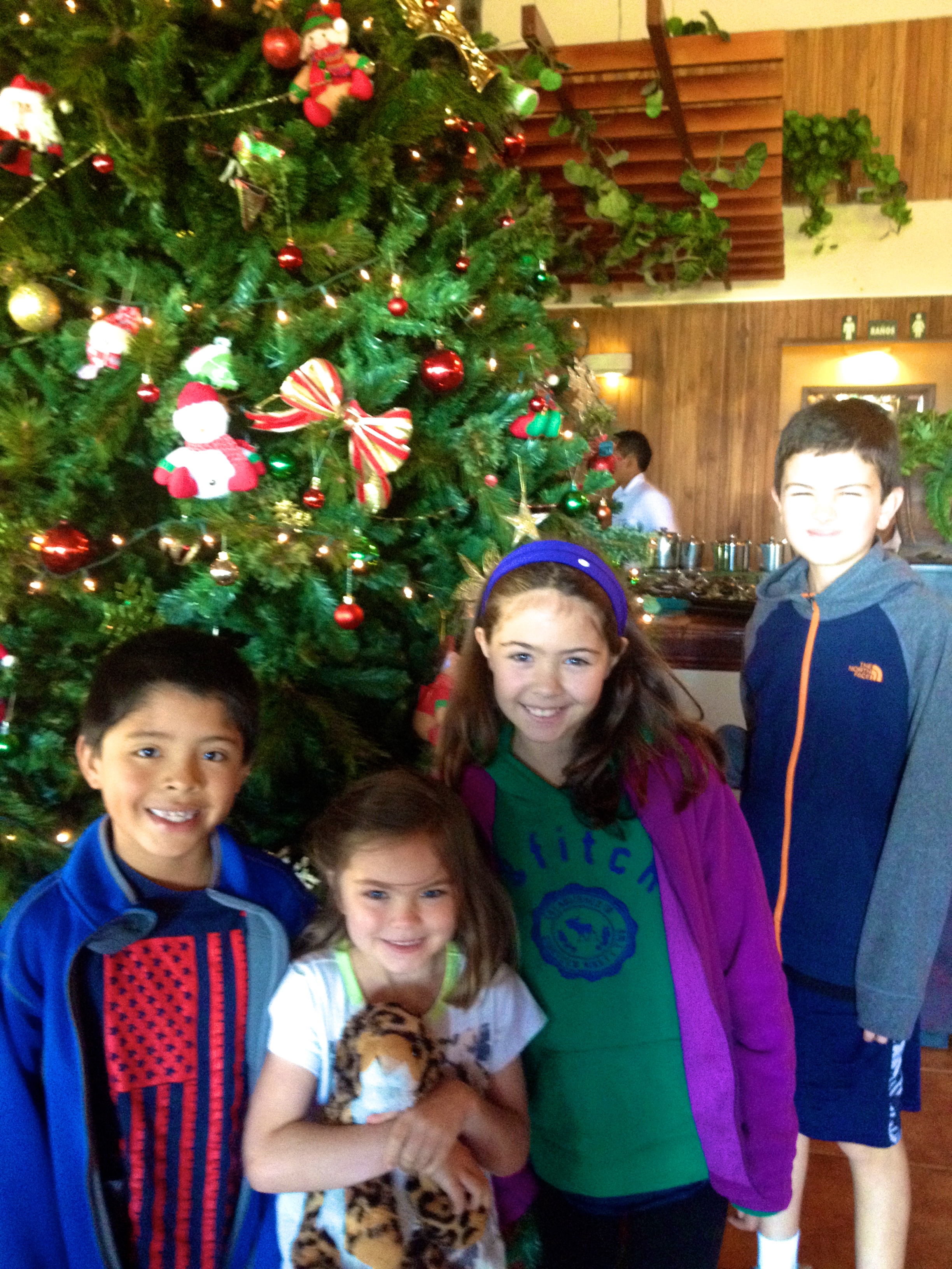 At the hotel restaurant.