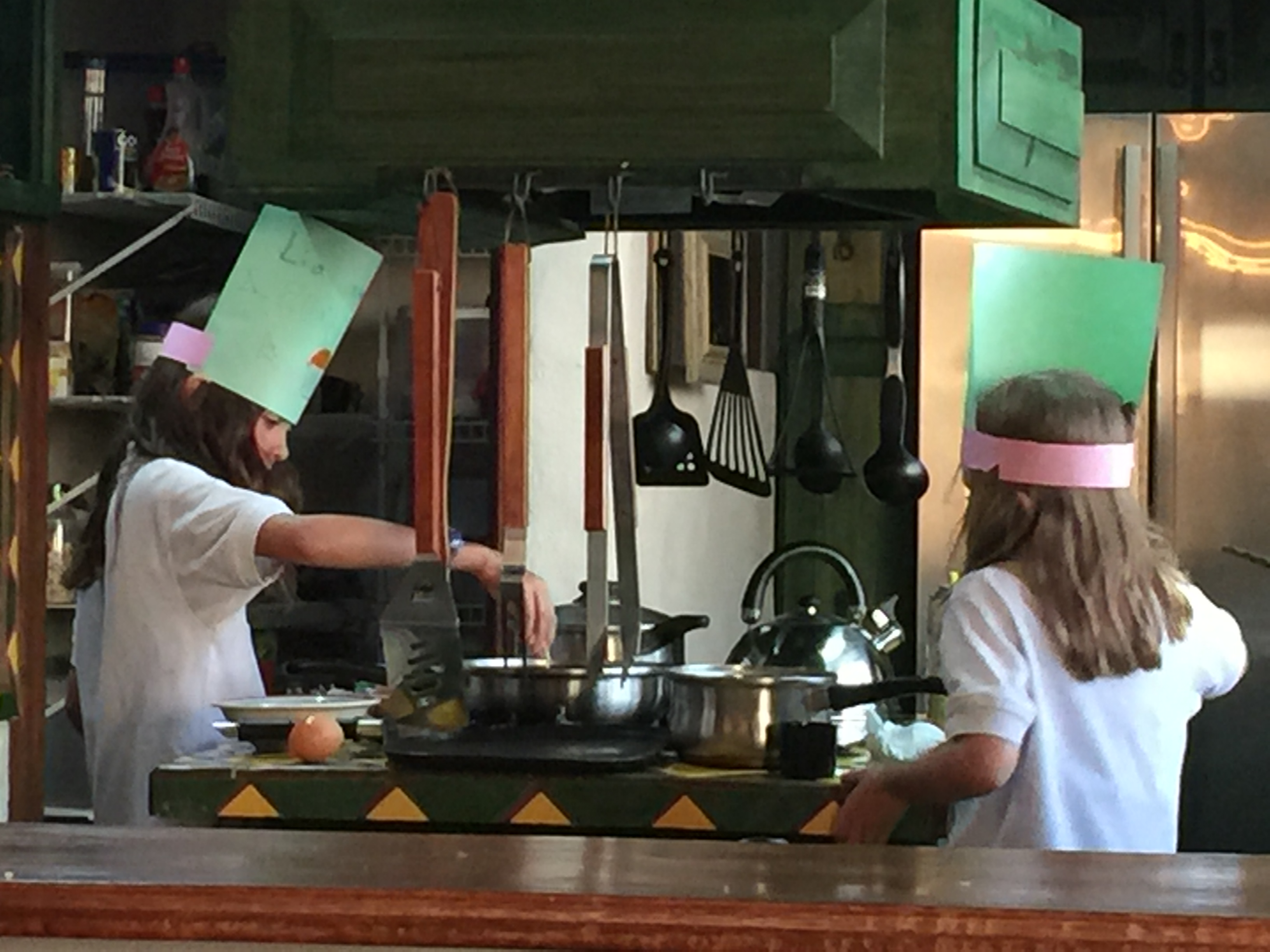 Ella and Liadan make dinner (and a mess)