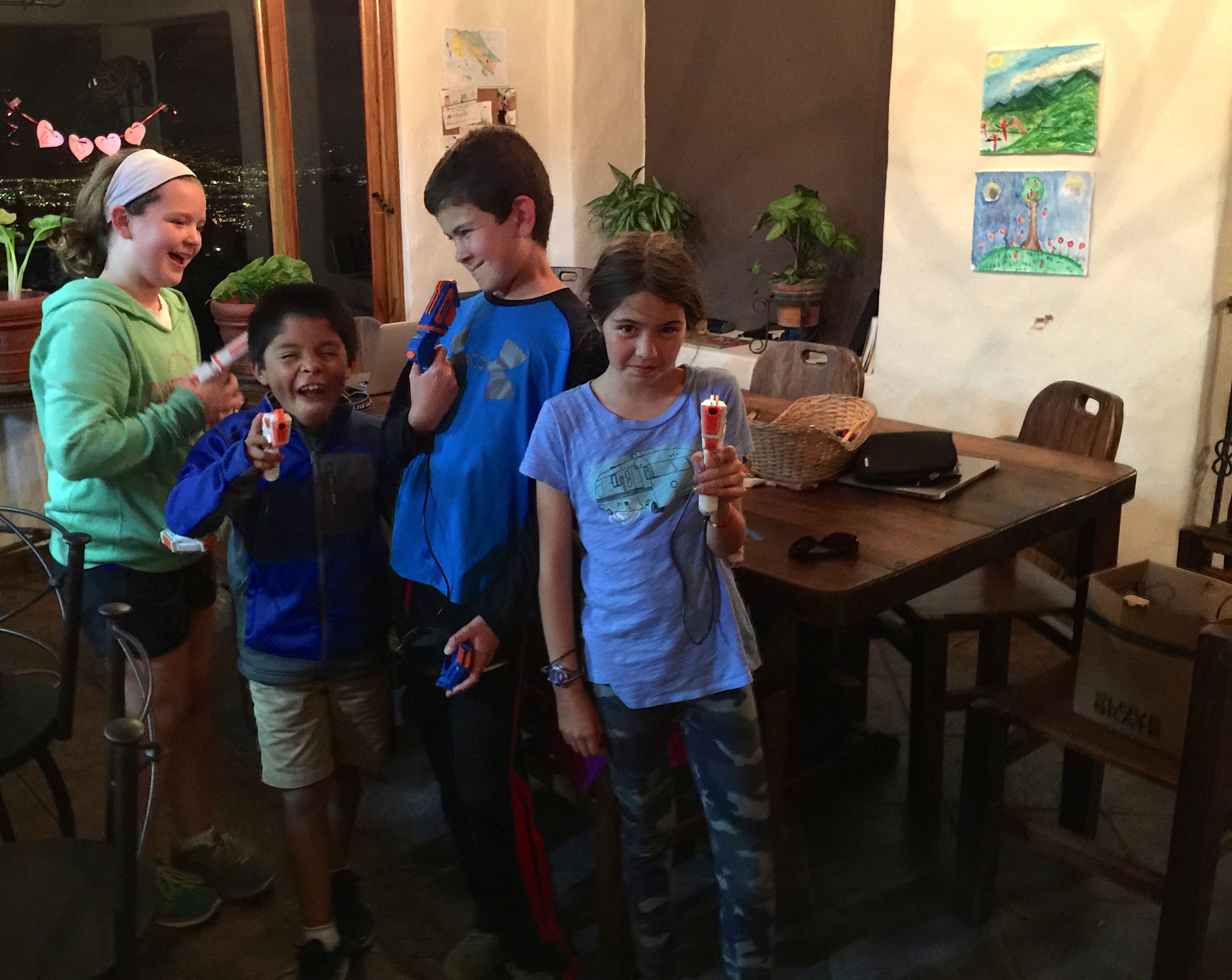 Before going out to play laser tag.