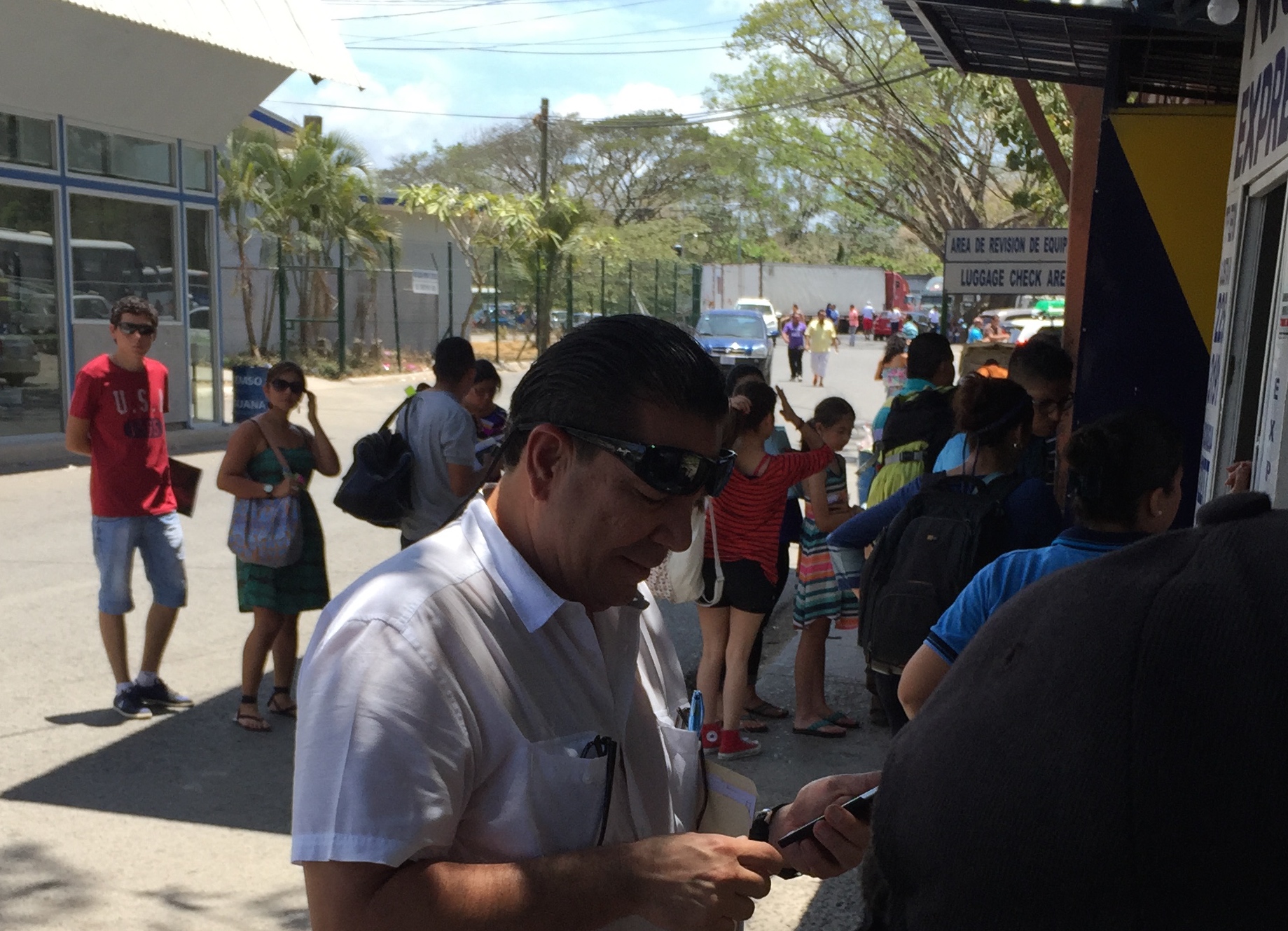 Ella holding my place in the other line...