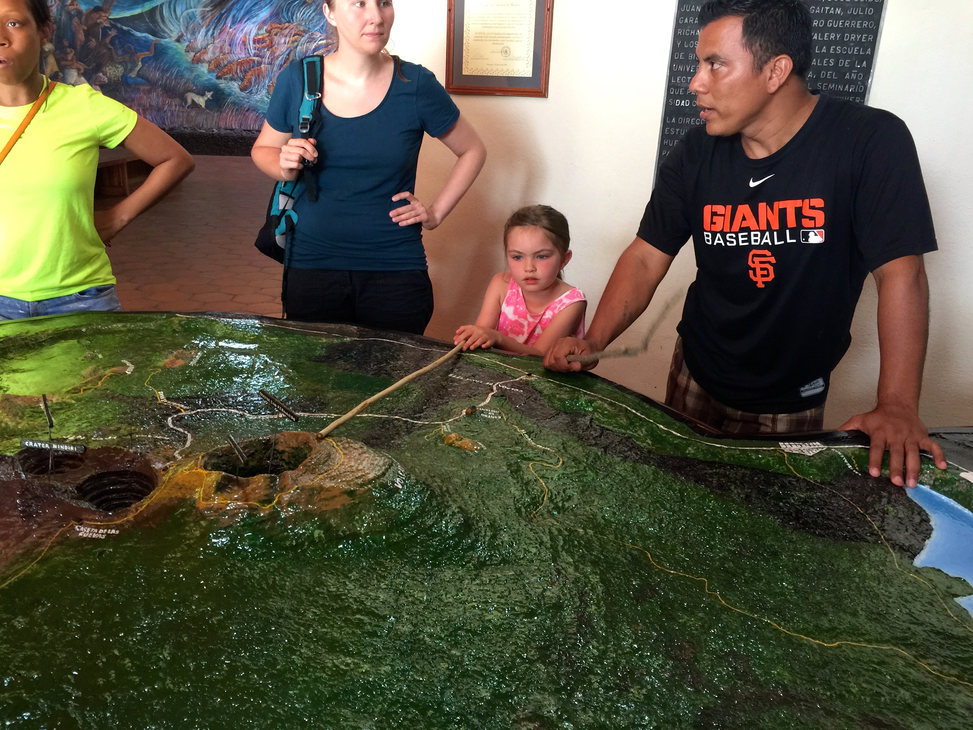 That's Andres (tour guide connected to Casa Xalteva) explaining the history of the volcano...with a little help from Liadan)