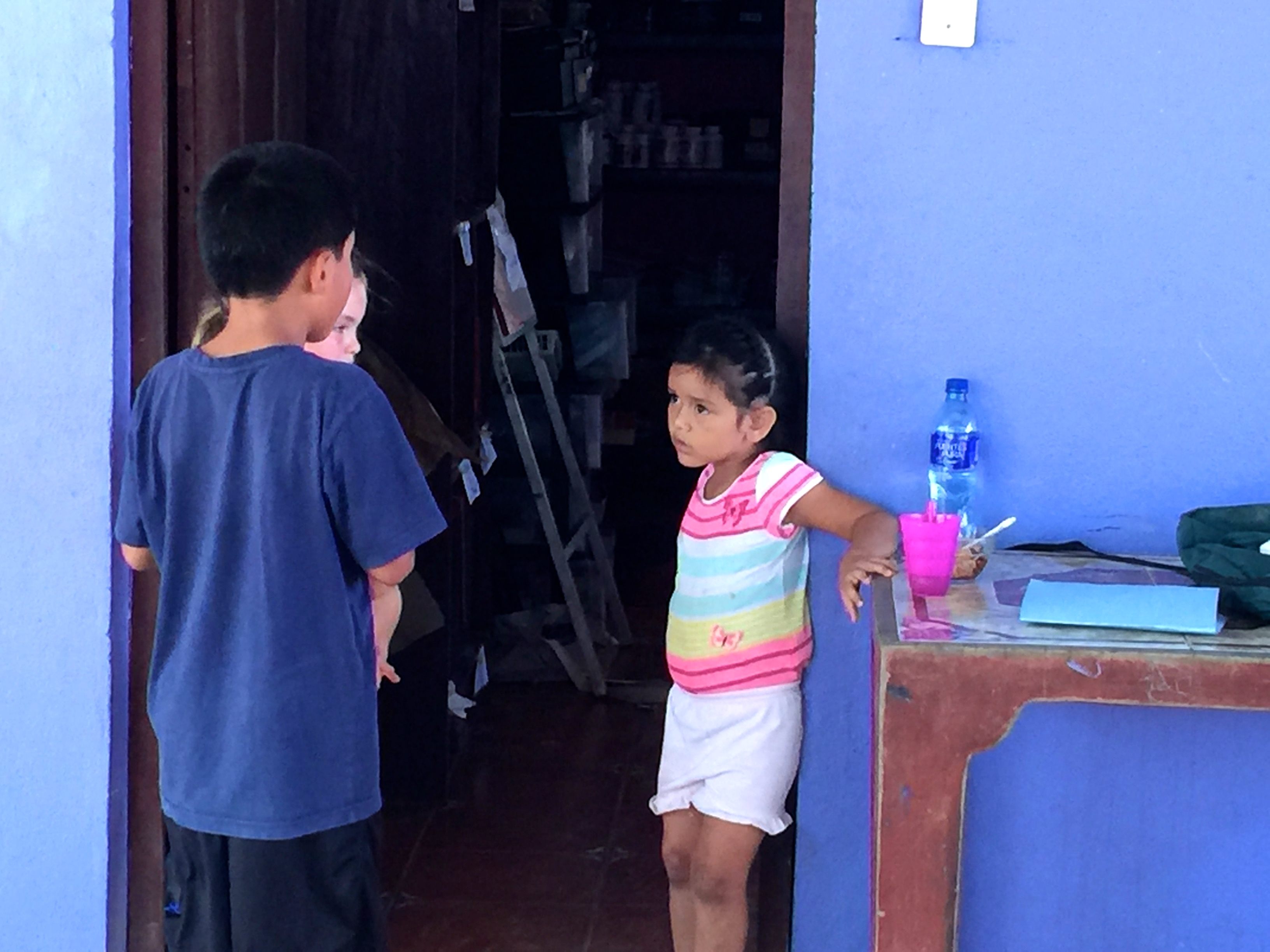 Hanging at with the kids