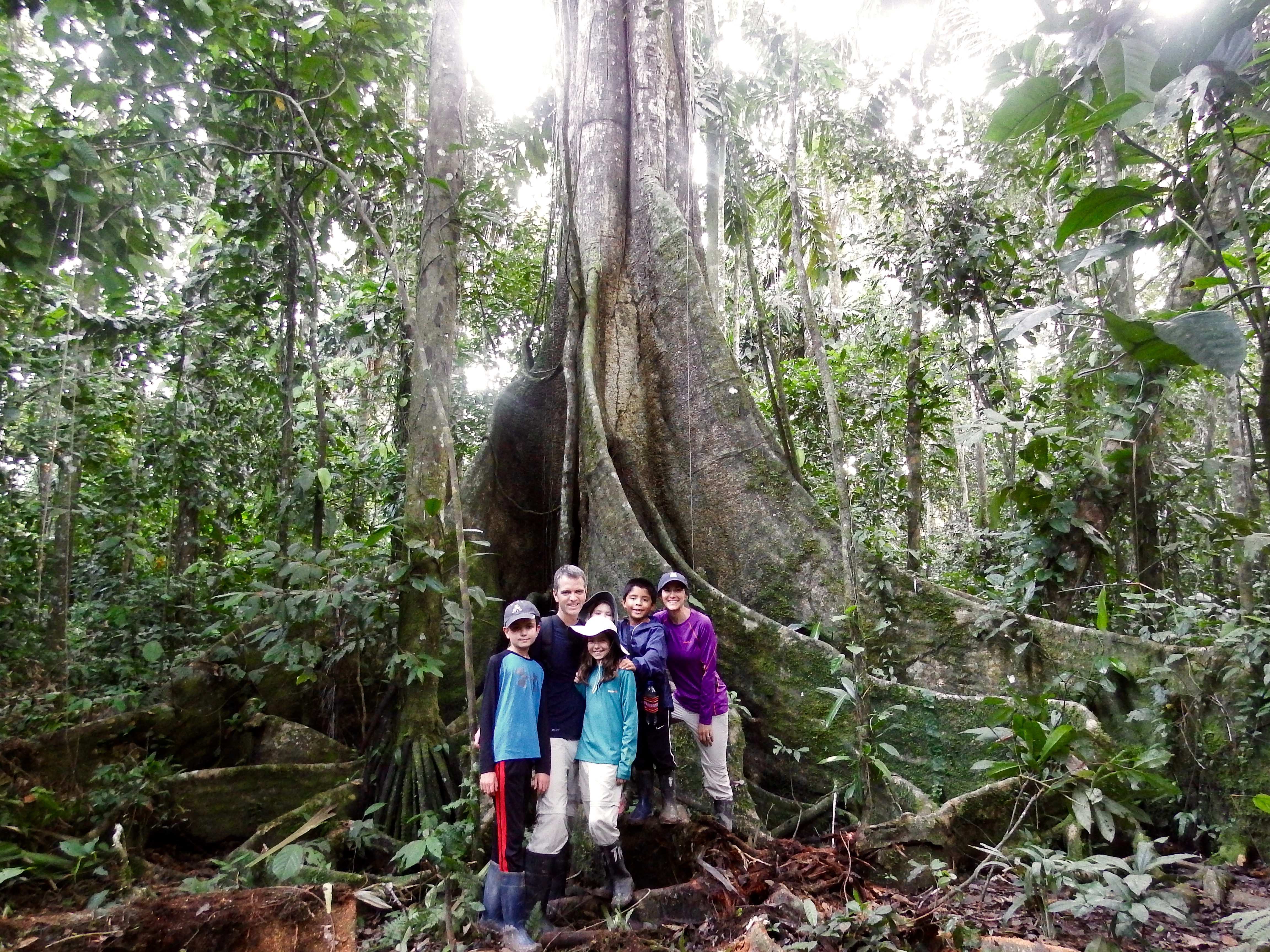 Family picture at the base of a huge Ironwood tree (the preferred home of Macaws, btw)