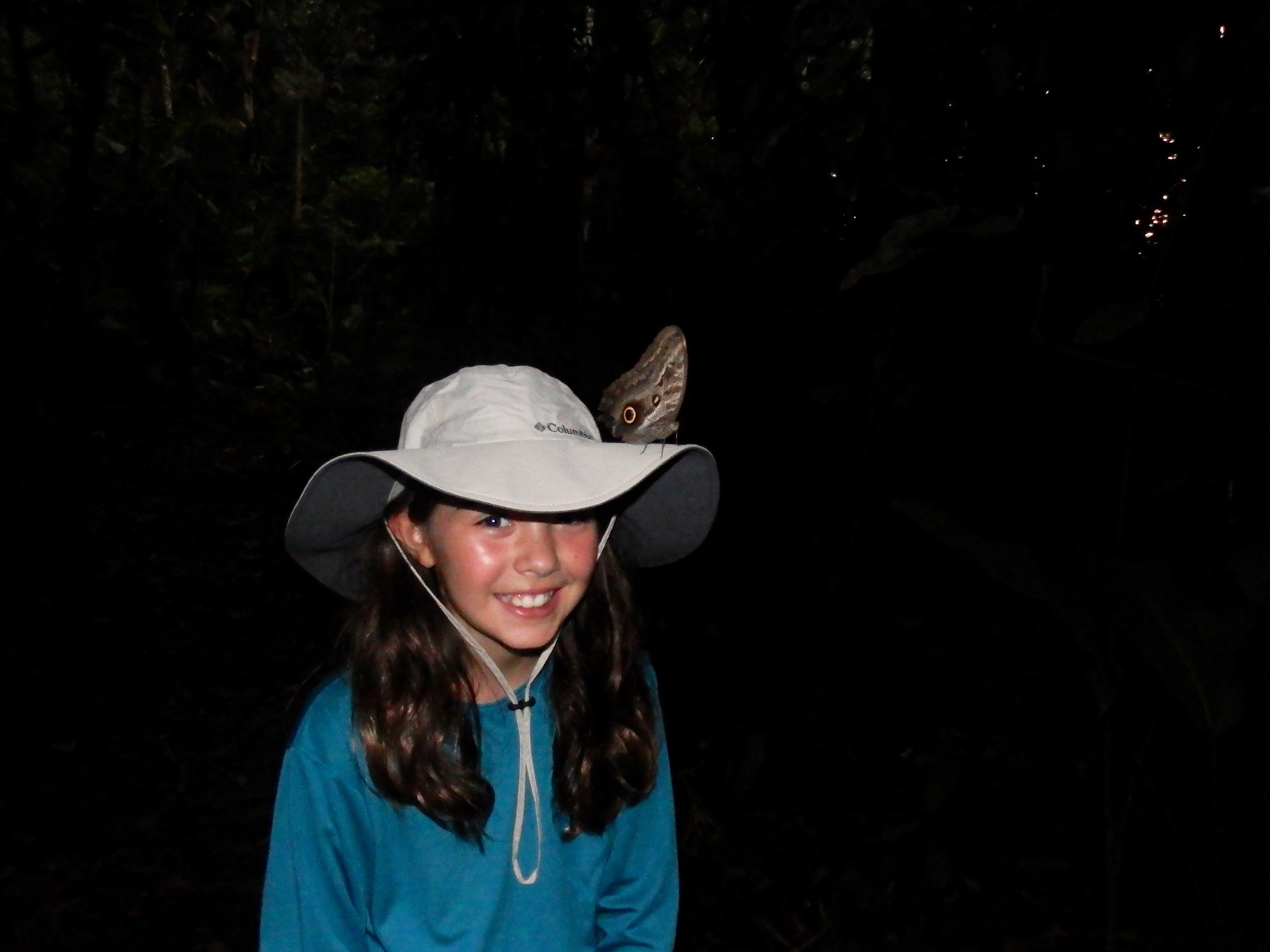 Ella with butterfly on her hat.