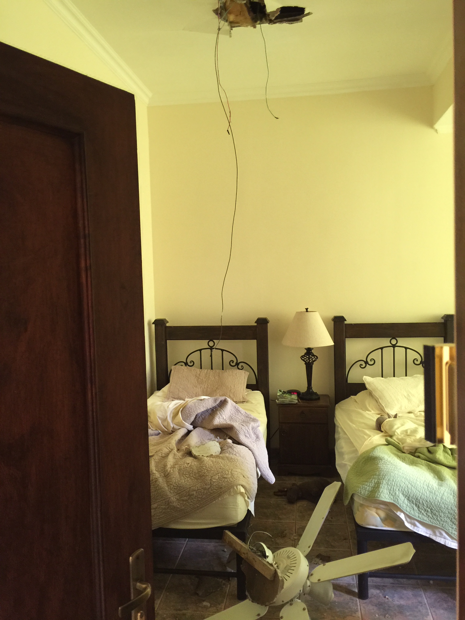 Glad Jack wasn't hit when this fell out of the ceiling!