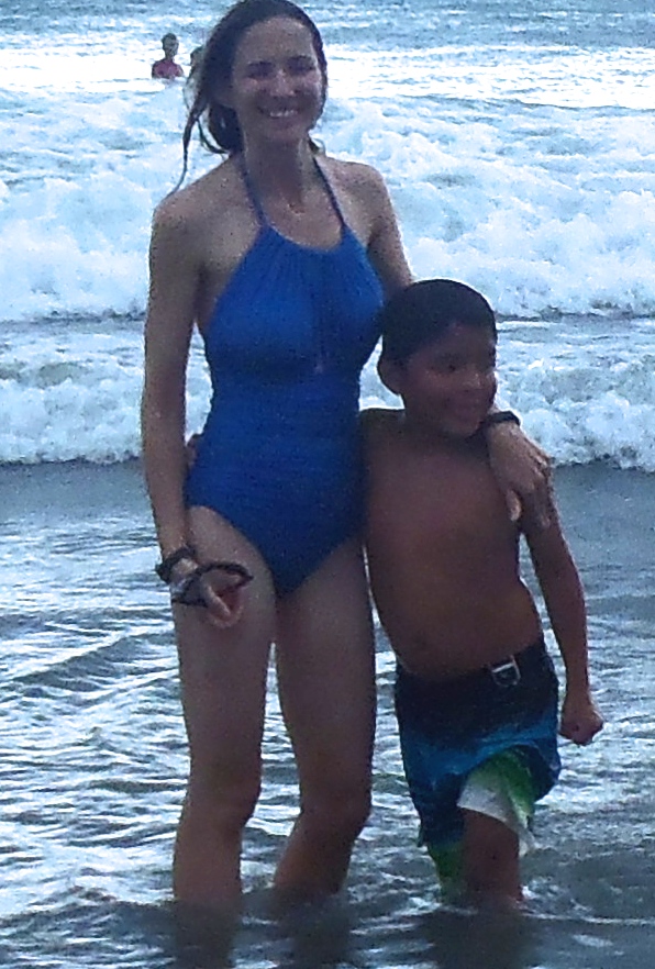 Audrey and Charlie at the beach