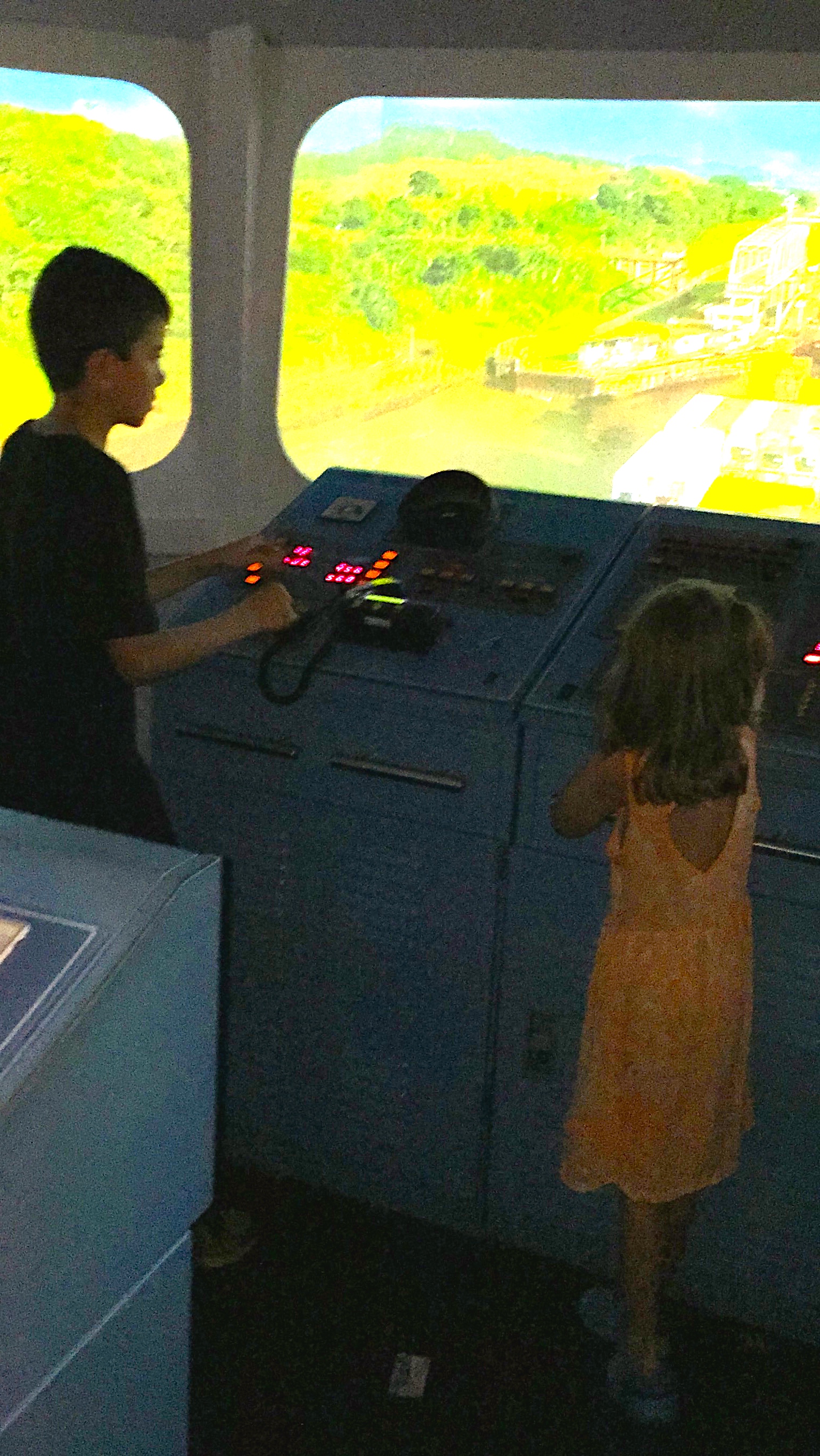 In the simulator room.