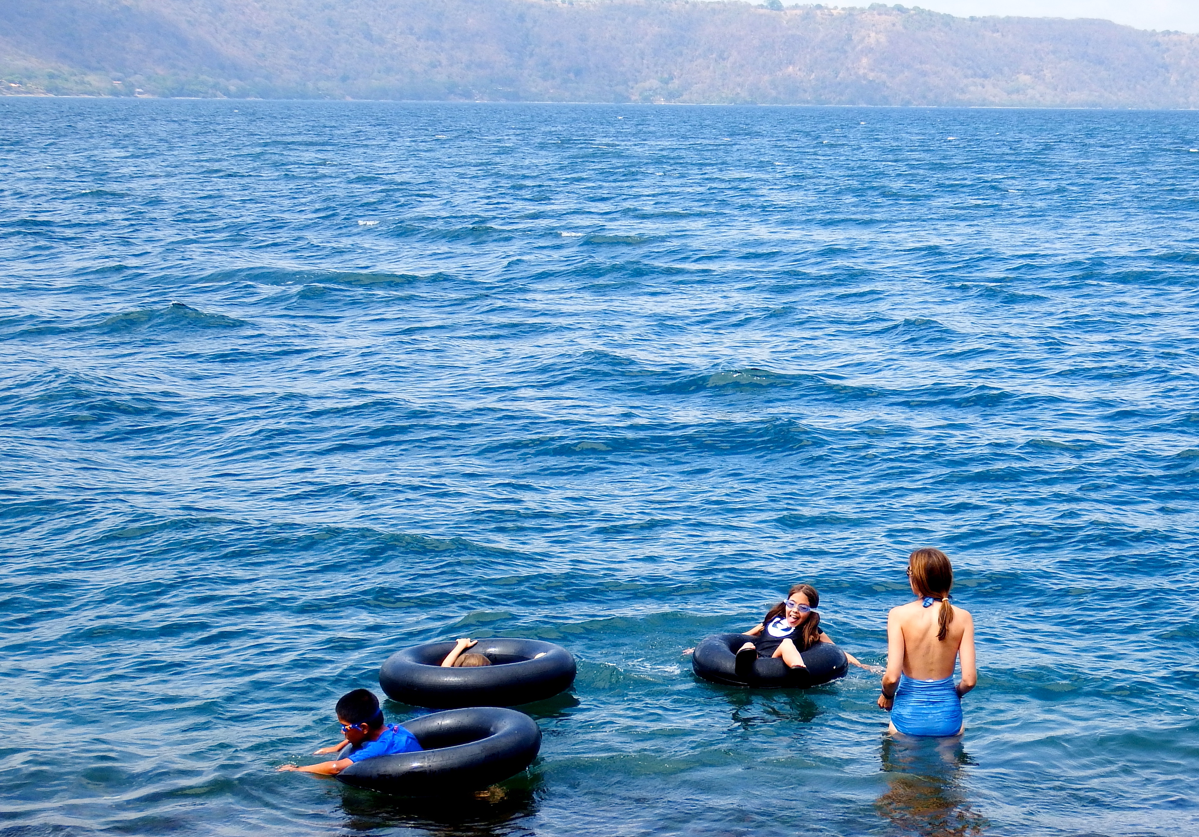 Floating around looking for fish in Laguna de Apoyo