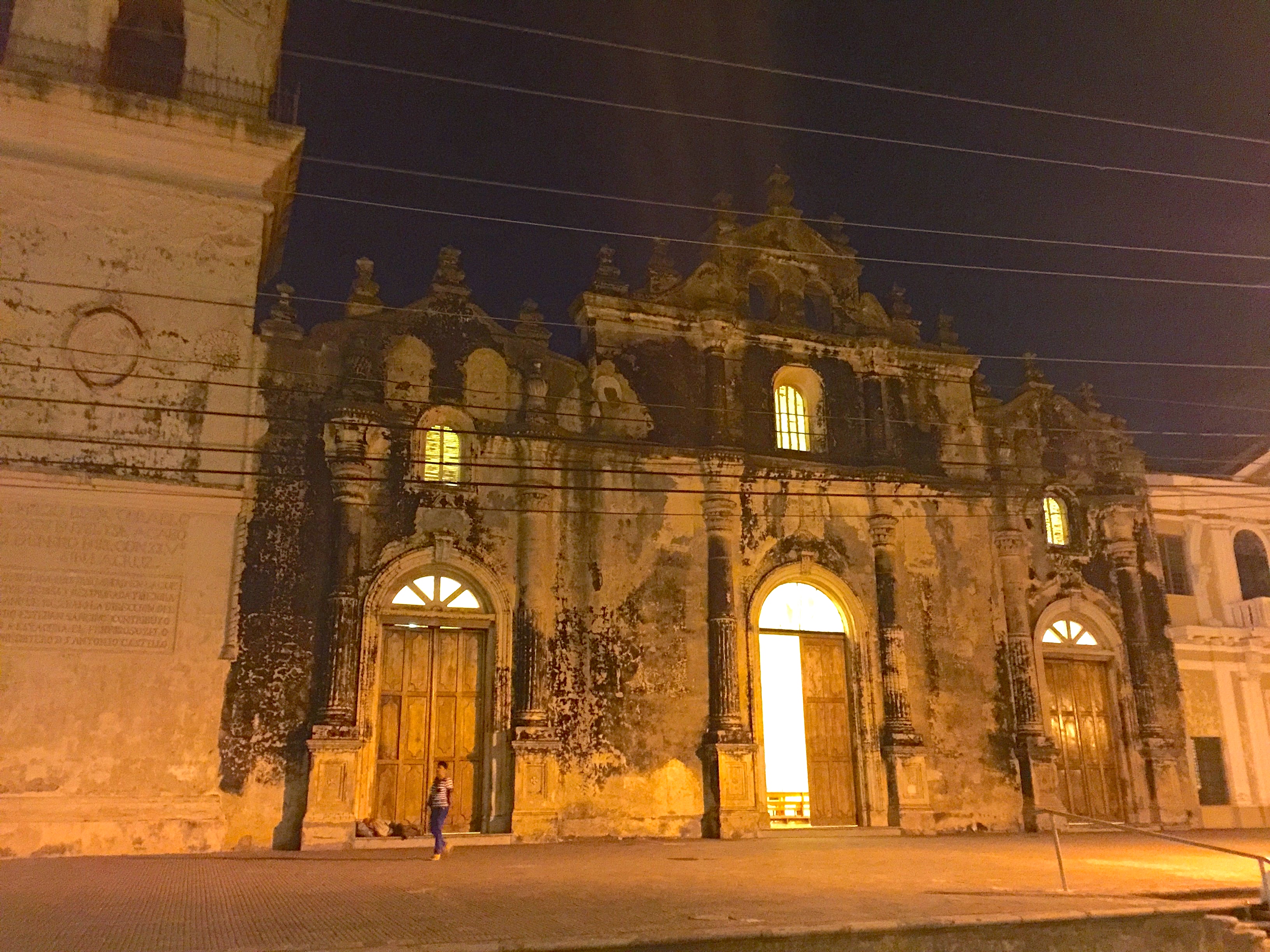 Beautiful church lit up at night? That's Nicaragua!
