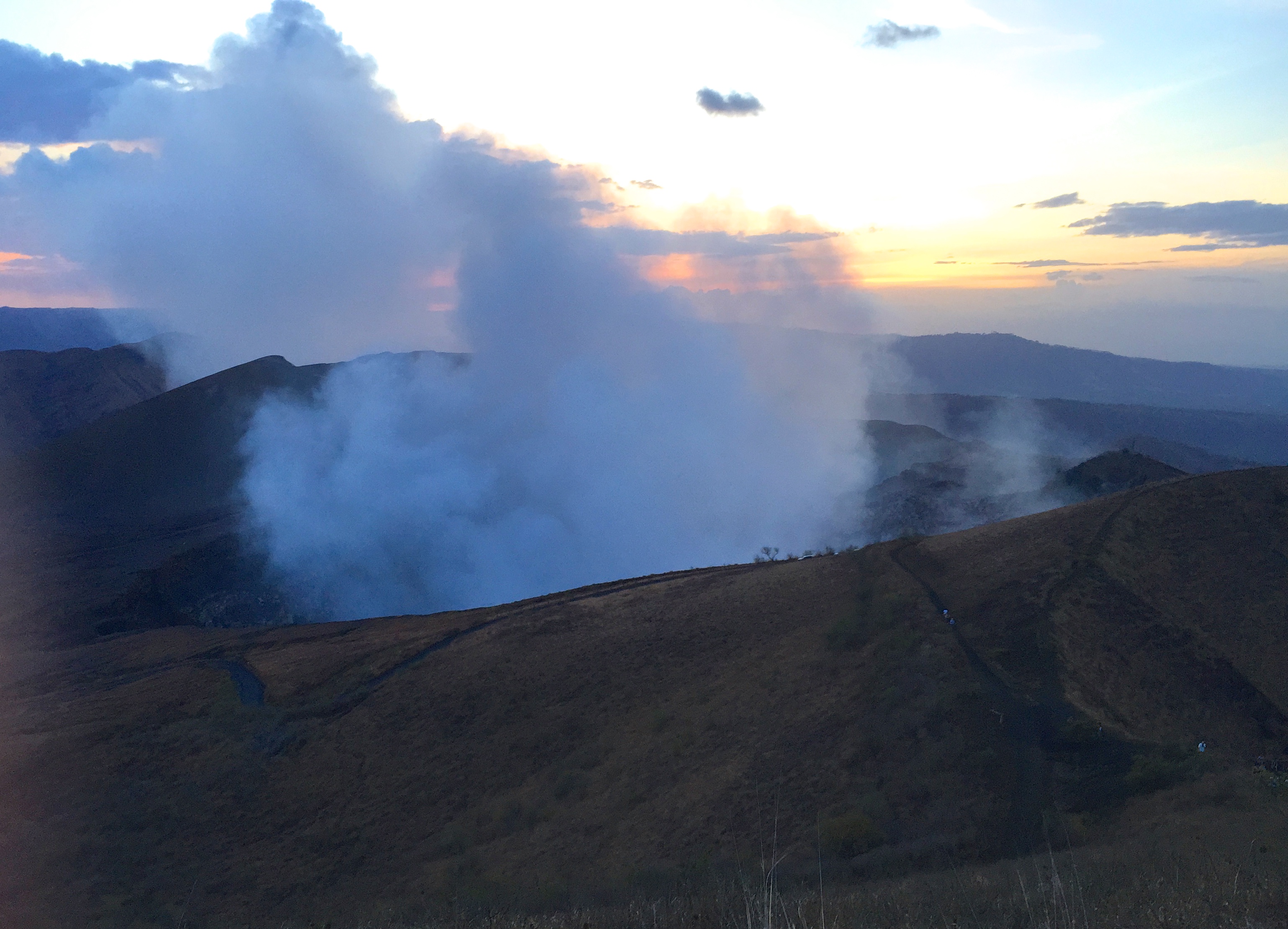 Smoke coming out of the crater at Masaya
